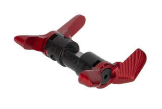 Odin Works red Ambidextrous safety selectors are fully modular and can be configured for short or standard throws